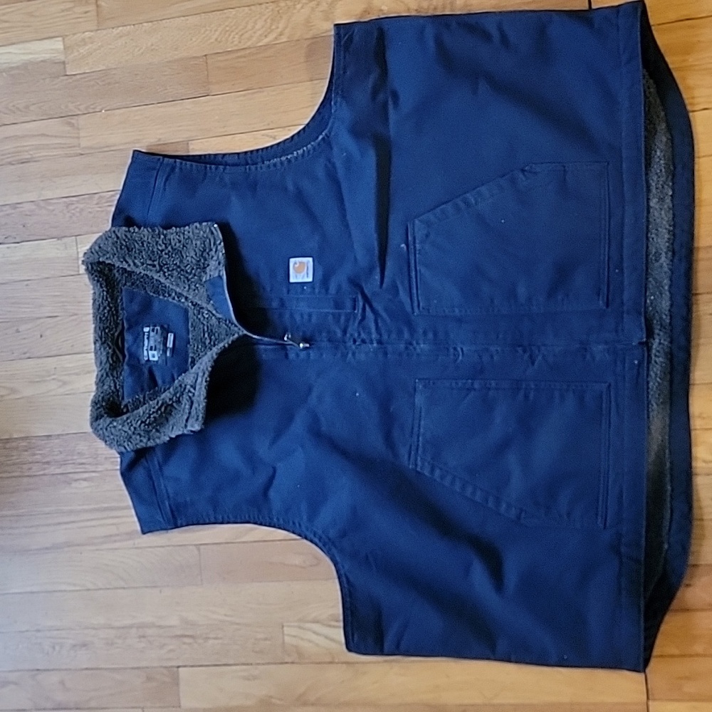 Carhartt Navy Blue Sherpa Lined Vest